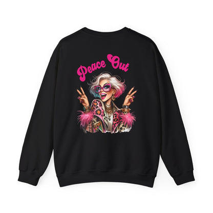 Peace Out – Glam Confidence Woman in Her Prime Sweatshirt