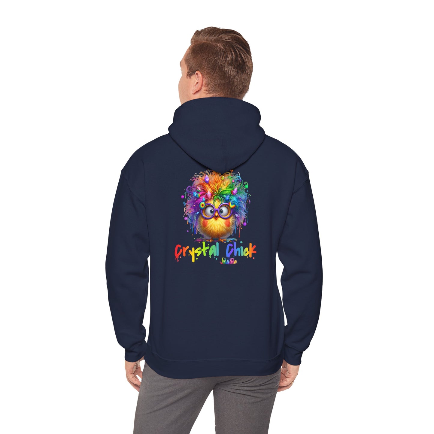 Crystal Chick Hoodie – Cute Rainbow Chick with Crystals | For Crystal Lovers & Spiritual Souls