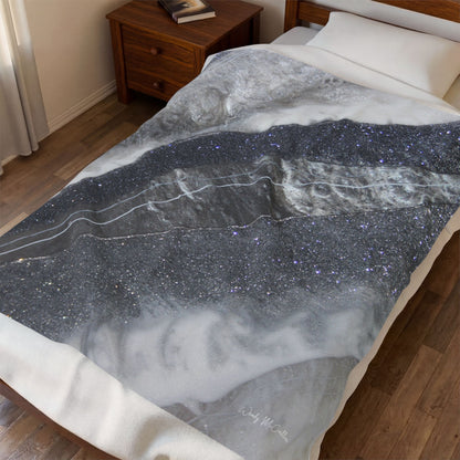 Grey Moonston Grace - Velveteen Plush Blanket