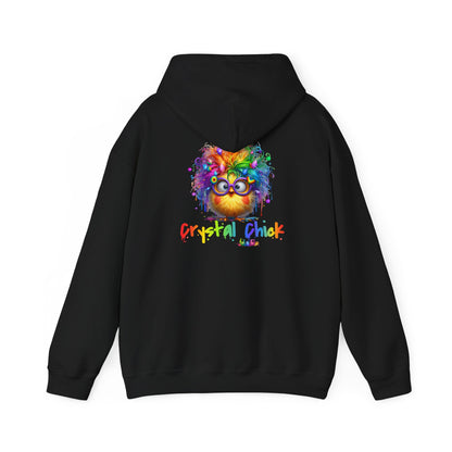 Crystal Chick Hoodie – Cute Rainbow Chick with Crystals | For Crystal Lovers & Spiritual Souls
