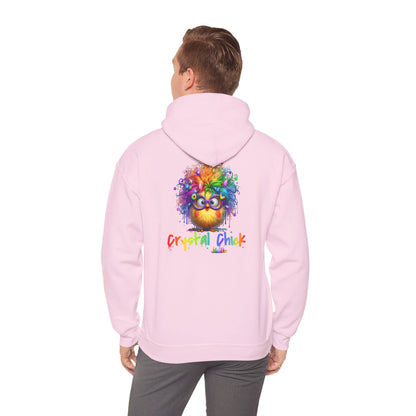 Crystal Chick Hoodie – Cute Rainbow Chick with Crystals | For Crystal Lovers & Spiritual Souls