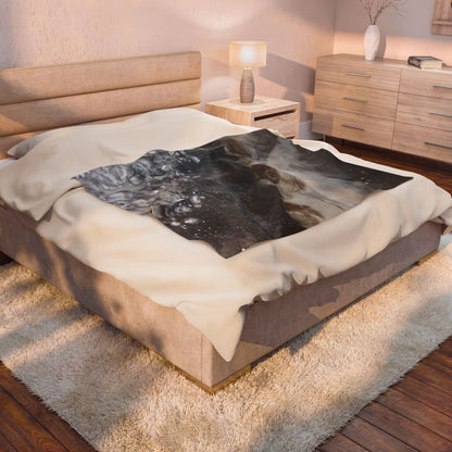 Grey Moonston Opulance - Velveteen Plush Blanket