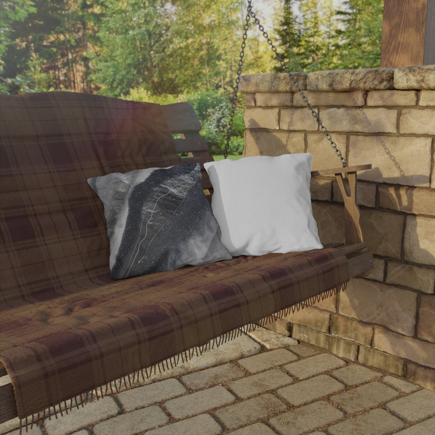 Grey Moonstone Grace  Outdoor Pillow – Patio Cushion