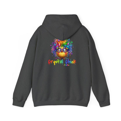 Crystal Chick Hoodie – Cute Rainbow Chick with Crystals | For Crystal Lovers & Spiritual Souls