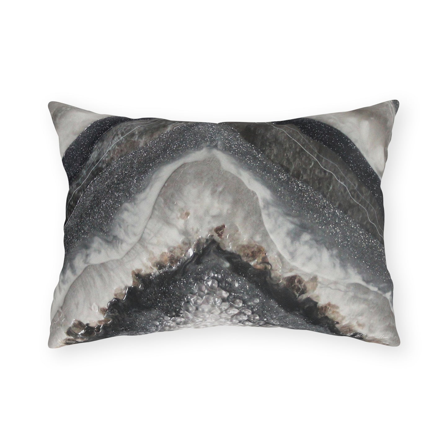 Grey Moonstone Splendour Outdoor Pillow — Patio Cushion