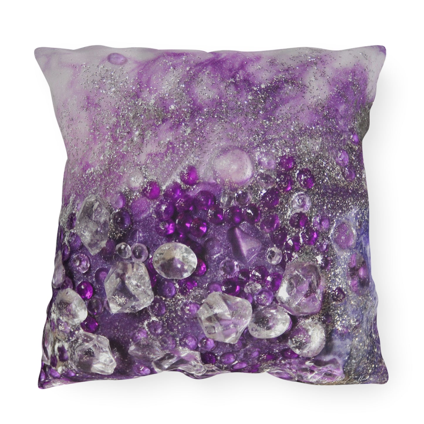 Amethyst Dreams Elegance Outdoor Pillow — Patio Cushion