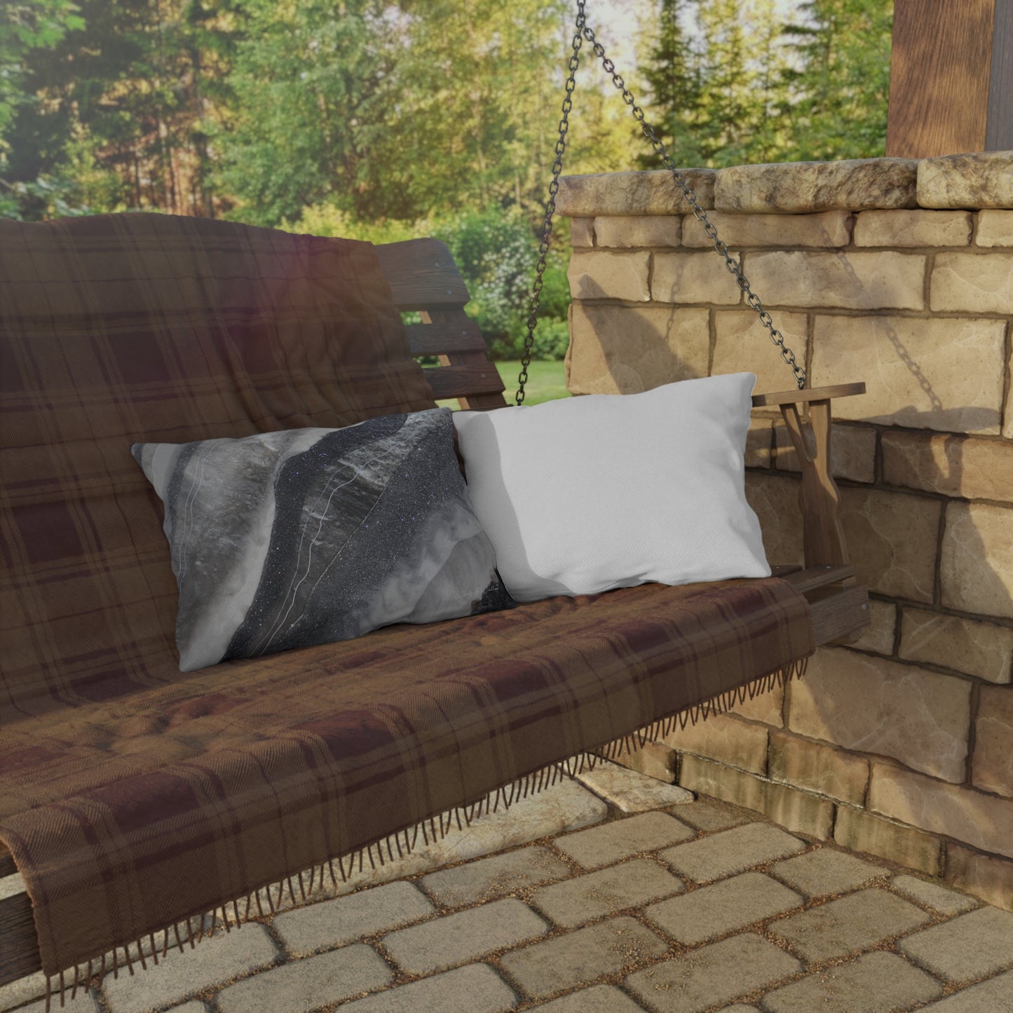 Grey Moonstone Grace  Outdoor Pillow – Patio Cushion