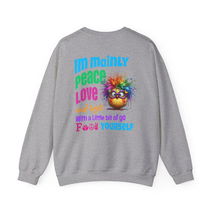 Im Mainly Peace, Love & Light…   – Naughty But Nice T-Shirt