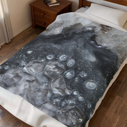 Grey Moonston Elegance - Velveteen Plush Blanket