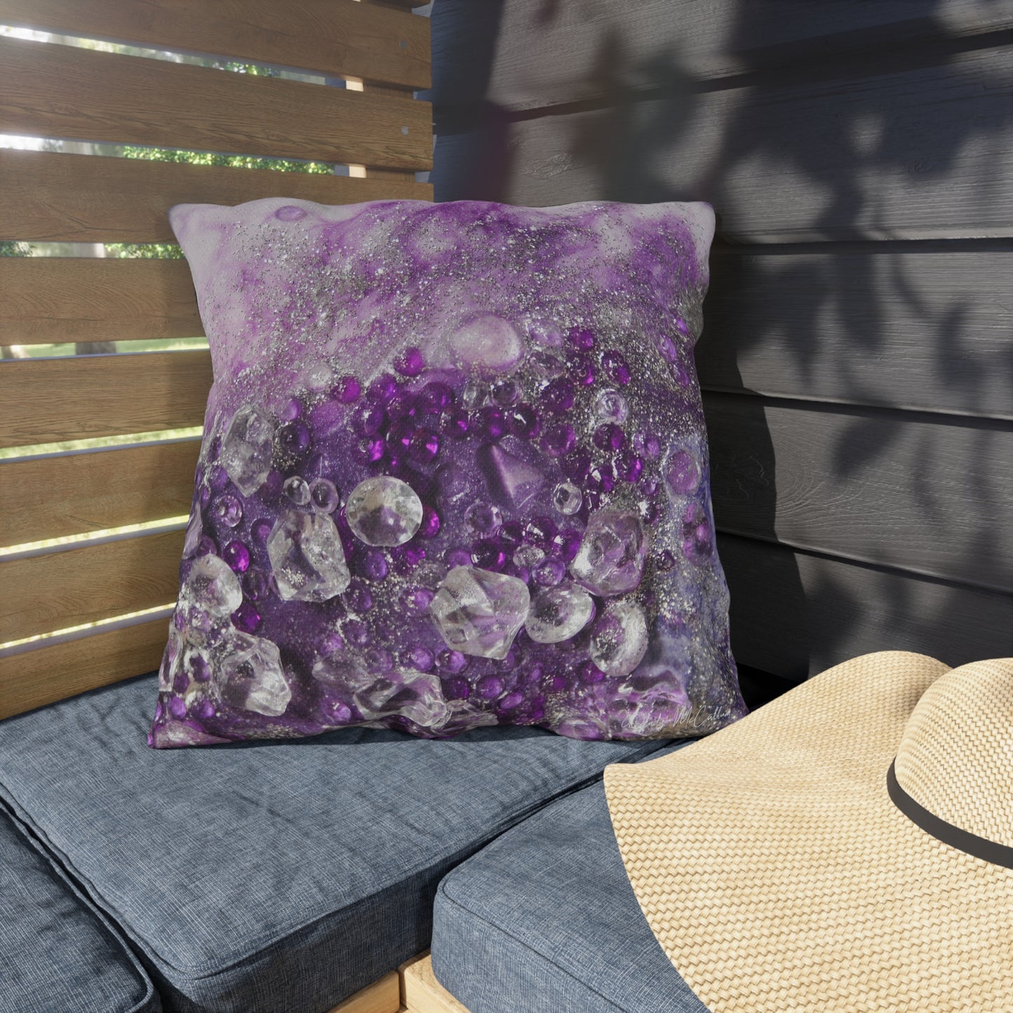 Amethyst Dreams Elegance Outdoor Pillow — Patio Cushion