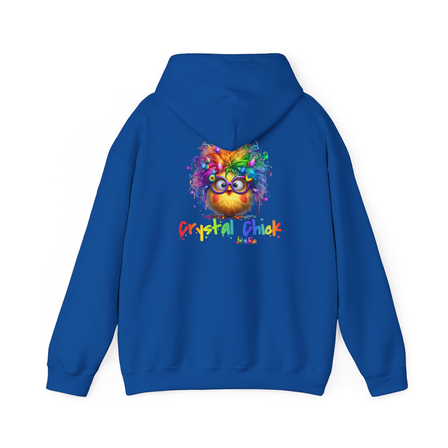 Crystal Chick Hoodie – Cute Rainbow Chick with Crystals | For Crystal Lovers & Spiritual Souls