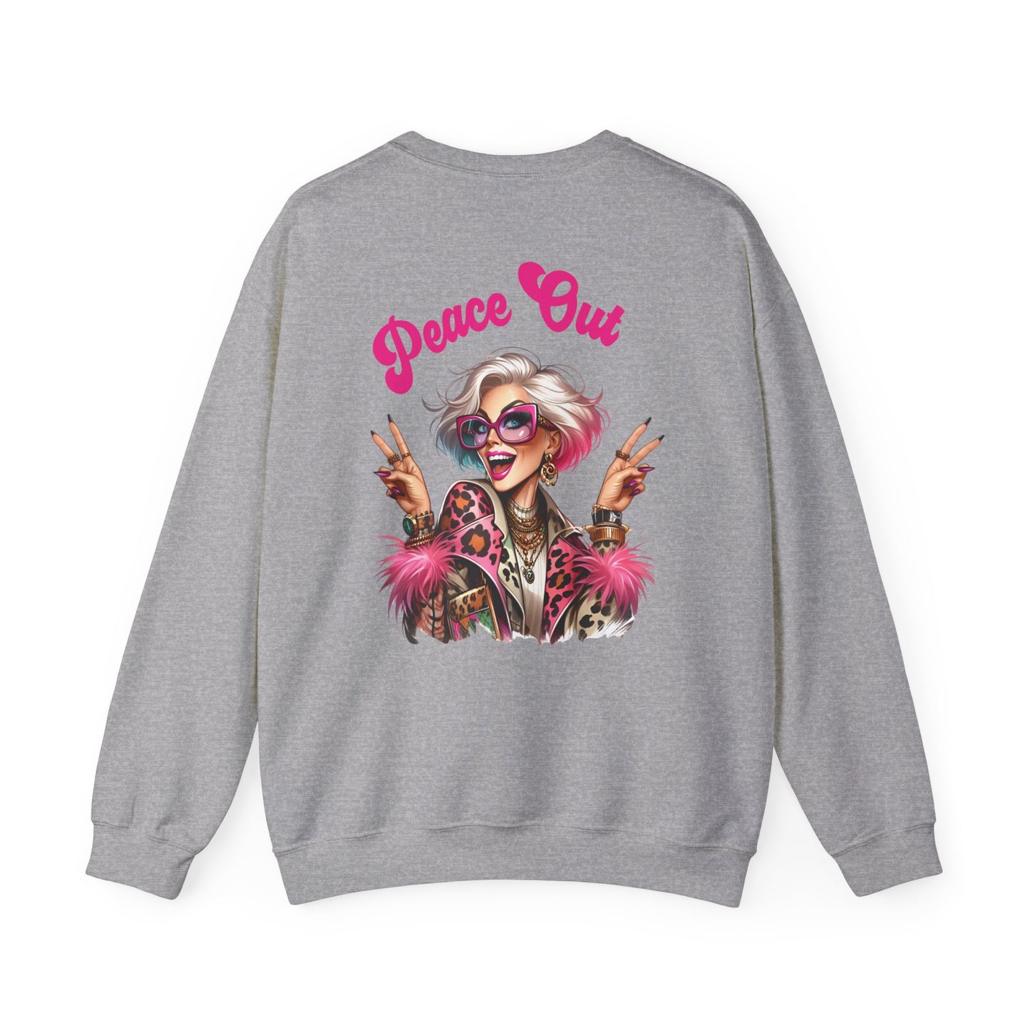 Peace Out – Glam Confidence Woman in Her Prime Sweatshirt