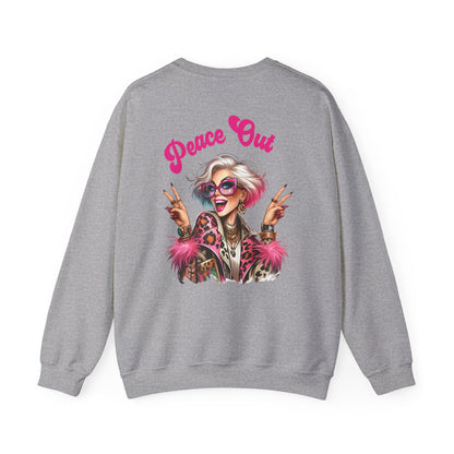 Peace Out – Glam Confidence Woman in Her Prime Sweatshirt