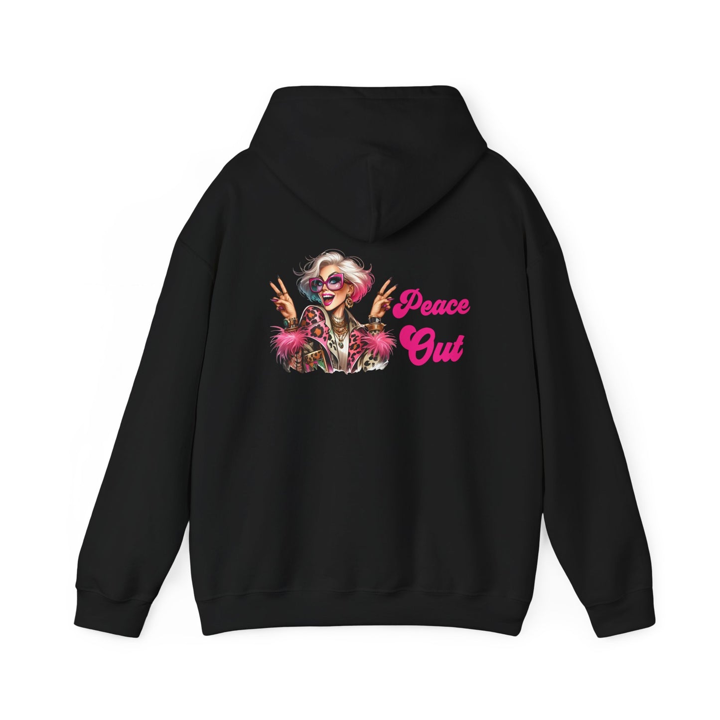 Peace Out – Glam Confidence Woman in Her Prime Hoodie