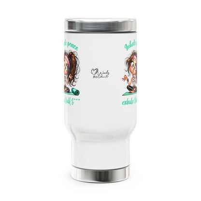 Inhale Peace, Exhale Bullsh*t – Funny Yoga Stainless Steel Travel Mug (14oz)