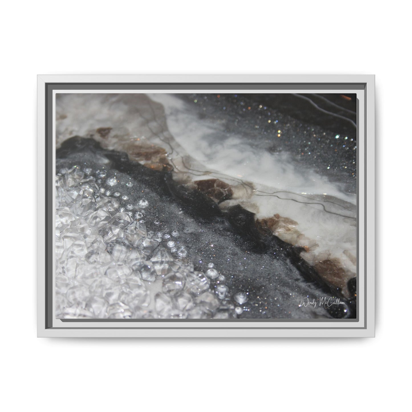 Grey Moonstone Framed Print - Opulence