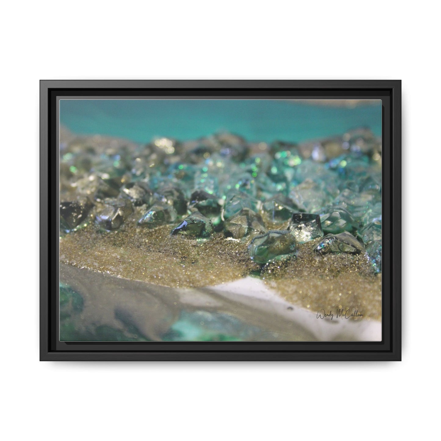 Dioptase Framed Canvas Art - Elegance