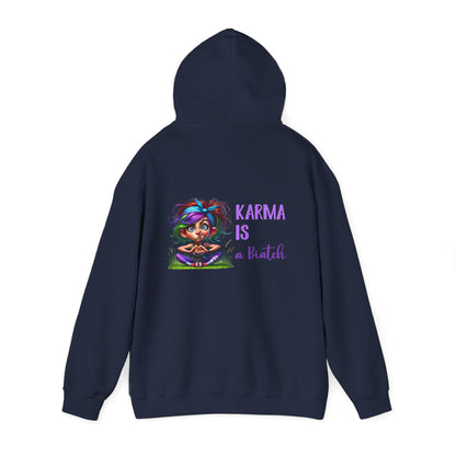 Karma Is a Biatch – Cute but Savage Yoga Girl Hoodie