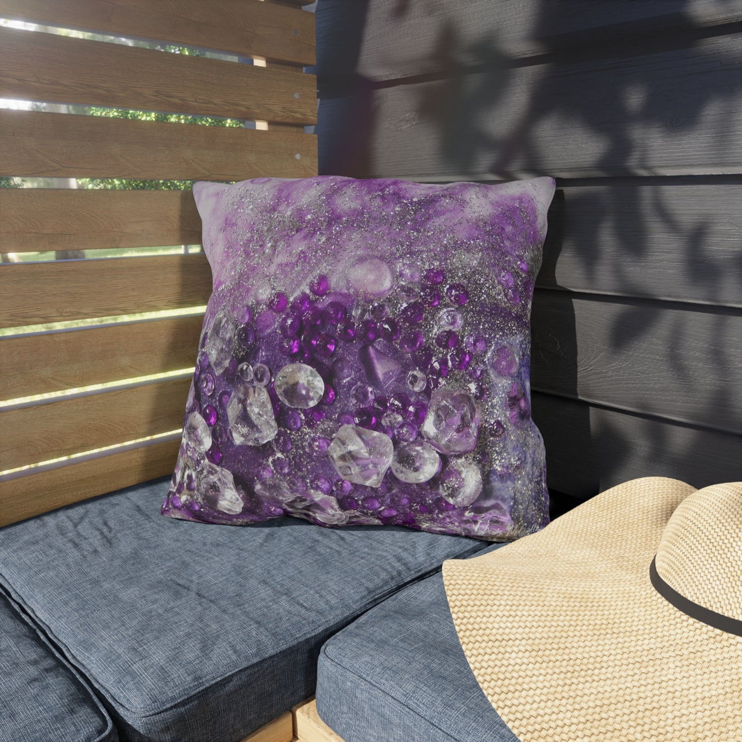 Amethyst Dreams Elegance Outdoor Pillow — Patio Cushion