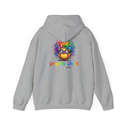 Crystal Chick Hoodie – Cute Rainbow Chick with Crystals | For Crystal Lovers & Spiritual Souls