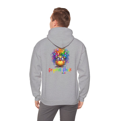 Crystal Chick Hoodie – Cute Rainbow Chick with Crystals | For Crystal Lovers & Spiritual Souls