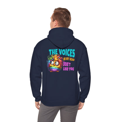 The Voices in My Head Don’t Like You – Funny Rainbow Chick Hoodie