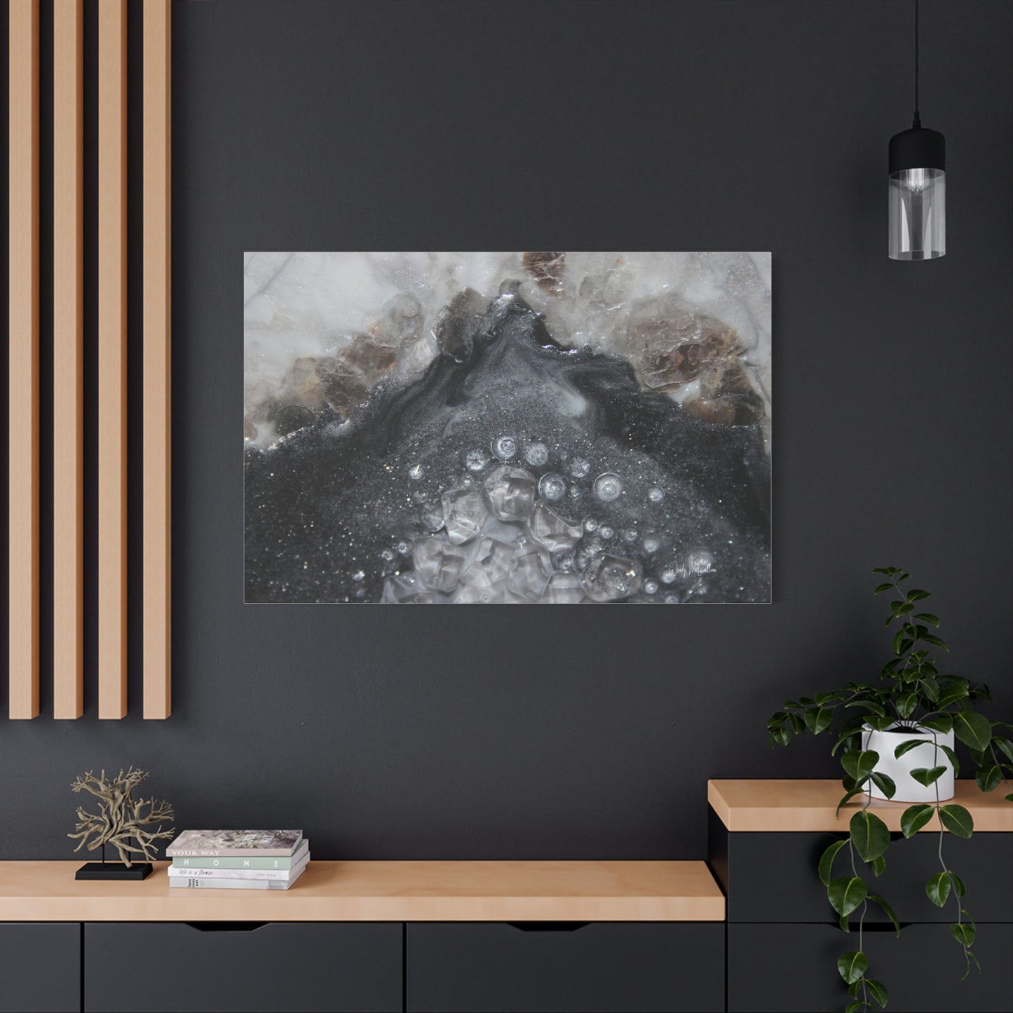 Grey Moonstone Canvas Wall Art - Elegance