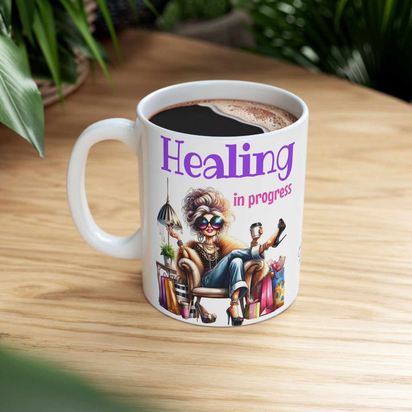 Healing in Progress Ceramic Mug — Encouraging Coffee Cup (11oz & 15oz)