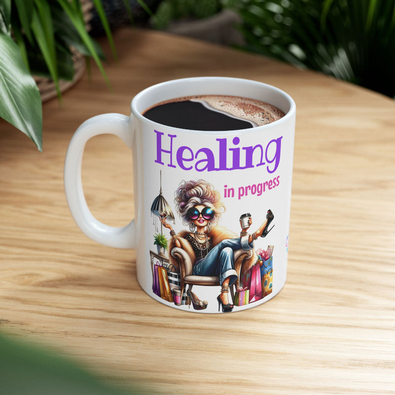 Healing in Progress Ceramic Mug — Encouraging Coffee Cup (11oz & 15oz)