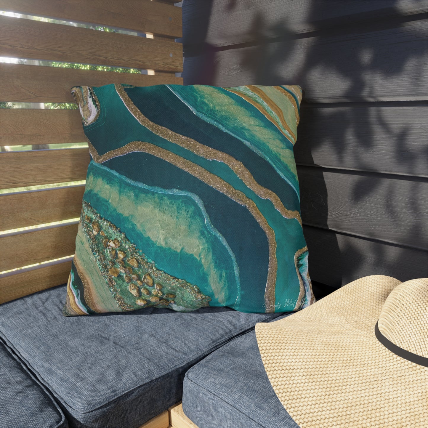 Dioptase Splendour Outdoor Pillow - Patio Cushion