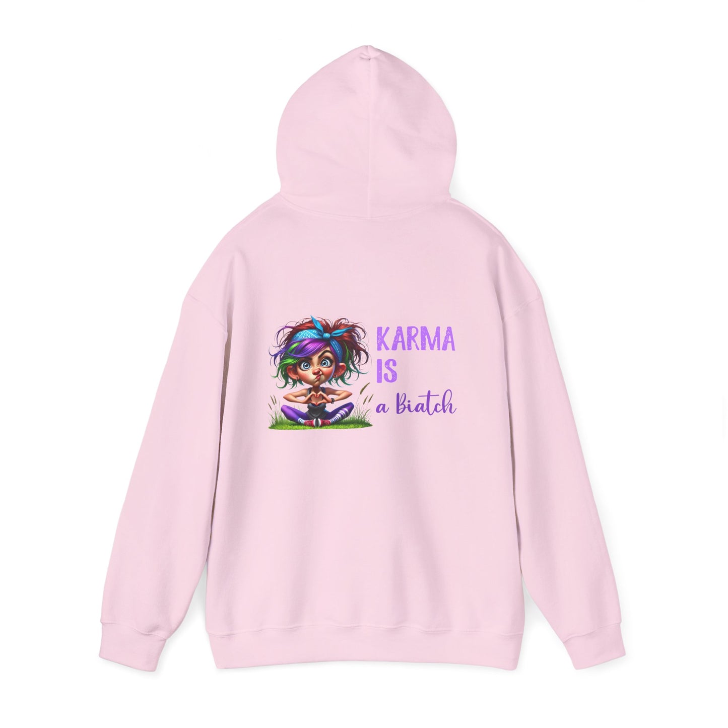 Karma Is a Biatch – Cute but Savage Yoga Girl Hoodie