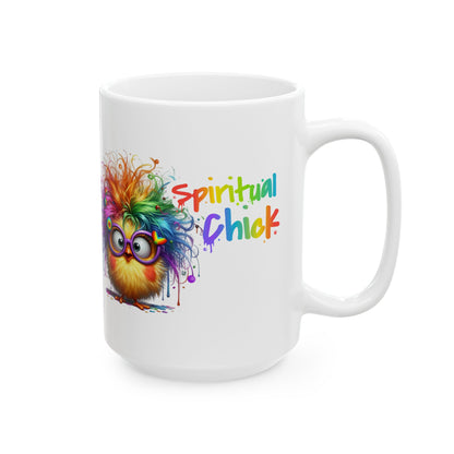 Spiritual Chick Rainbow Chakra Ceramic Mug (11oz & 15oz)