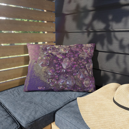 Amethyst Dreams Opulence Outdoor Pillow - Patio Cushion