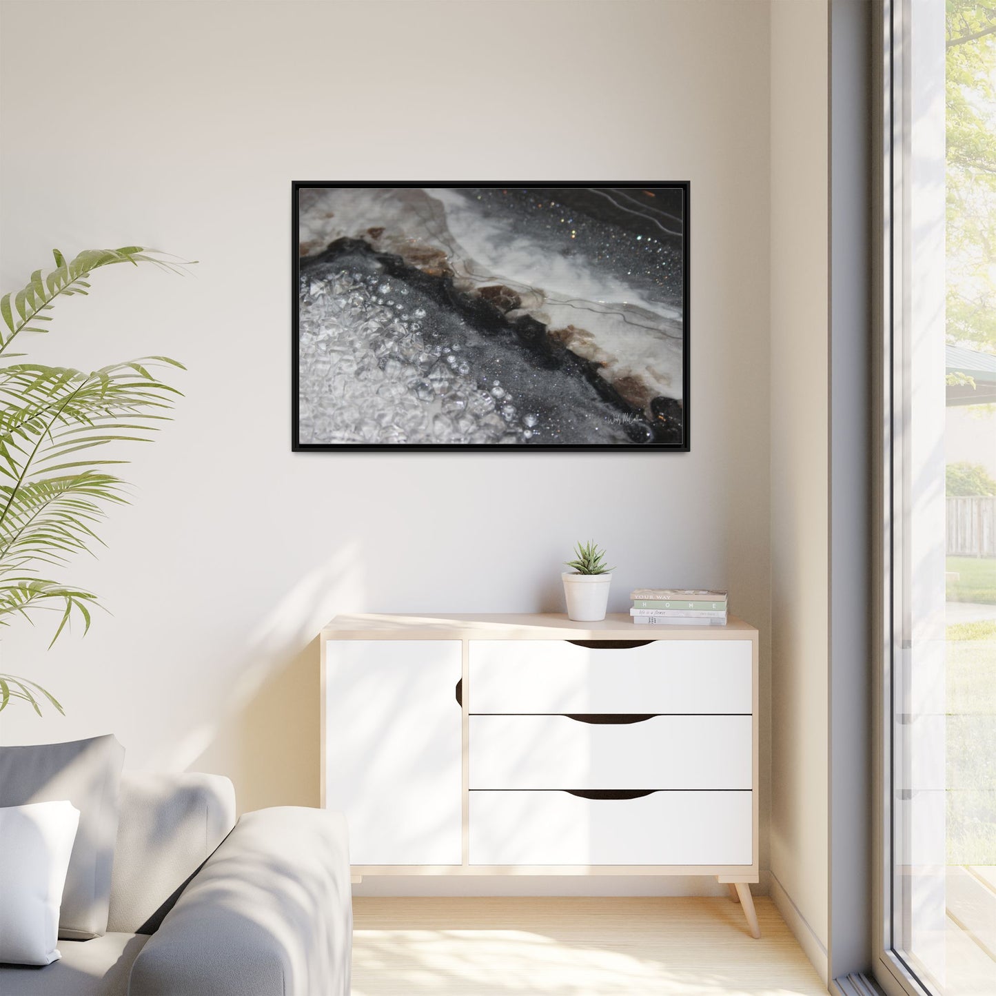 Grey Moonstone Framed Print - Opulence
