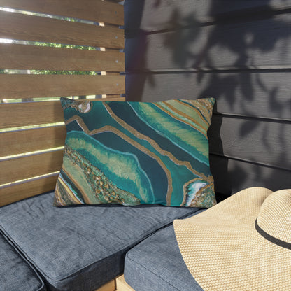 Dioptase Splendour Outdoor Pillow - Patio Cushion