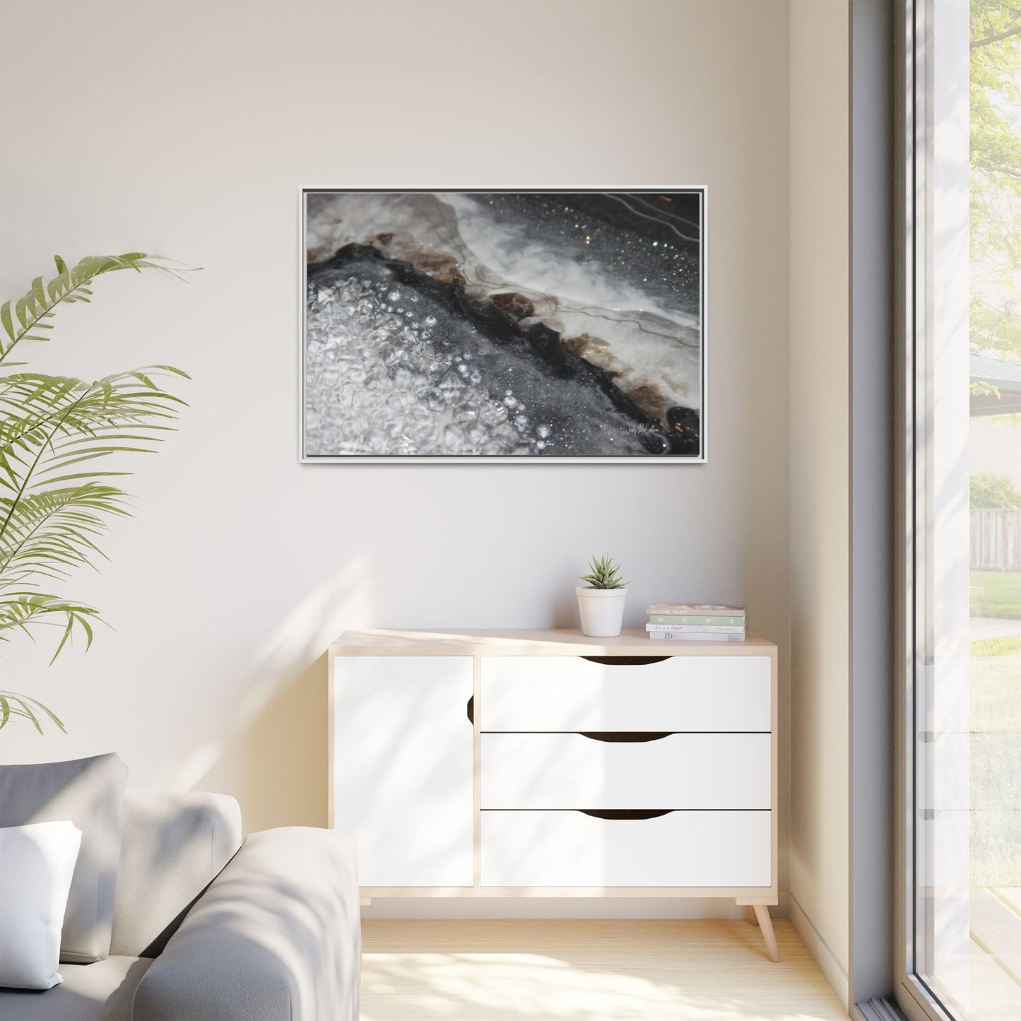 Grey Moonstone Framed Print - Opulence