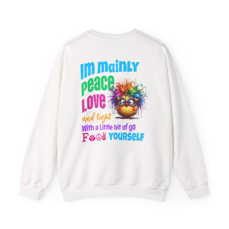 Im Mainly Peace, Love & Light…   – Naughty But Nice T-Shirt