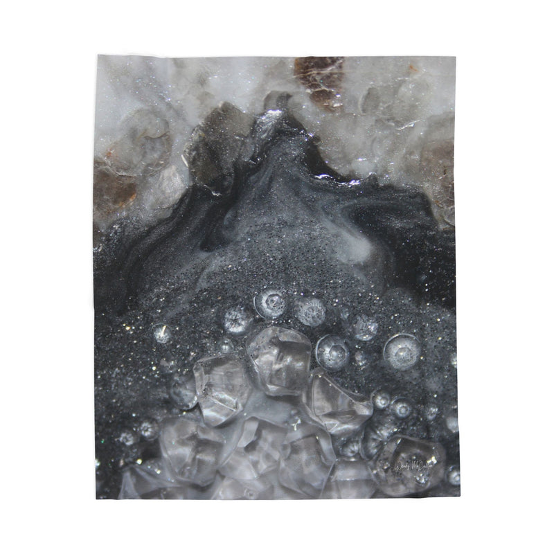Grey Moonston Elegance - Velveteen Plush Blanket