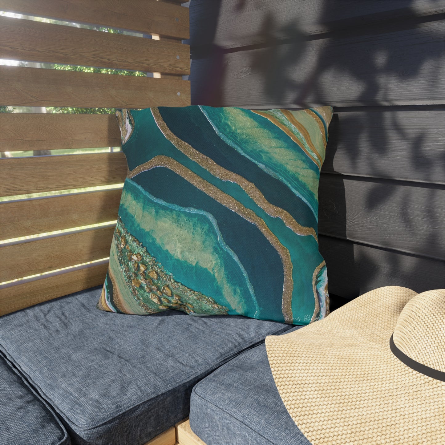 Dioptase Splendour Outdoor Pillow - Patio Cushion