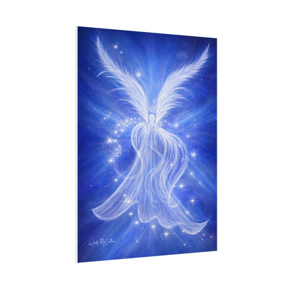 Archangel Michael Protection Giclée Print – Vibrant Blue Angel Frequency Art