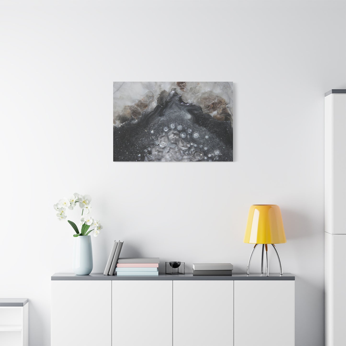 Grey Moonstone Canvas Wall Art - Elegance
