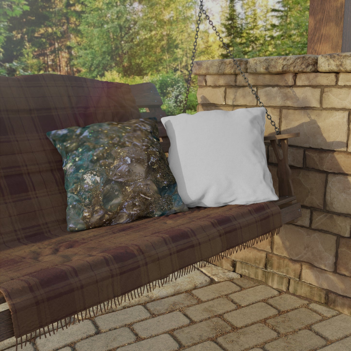 Dioptase Opulence Outdoor Pillow - Patio Cushion