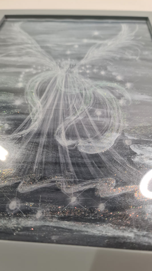 Archangel Jeremiel (Archangel of Change) - Framed Embellished Fine Art Print