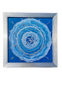 Load image into Gallery viewer, Blue Mandala communicating &amp; manifesting with your higher self  - Framed embellished crystal infused