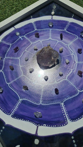 Amethyst Mandala for Manifesting - Framed embellished crystal infused Print