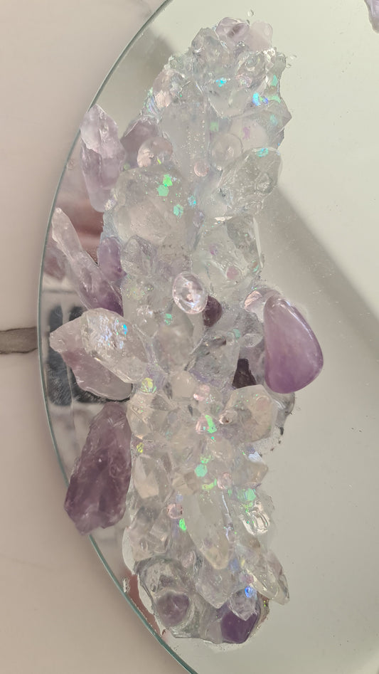 Mirror Candle plate Candle holder trinket dish