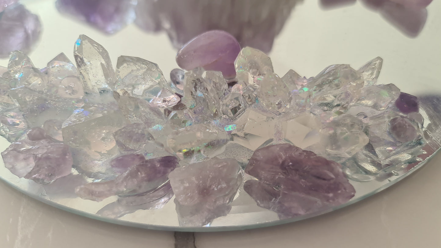 Mirror Candle plate Candle holder trinket dish