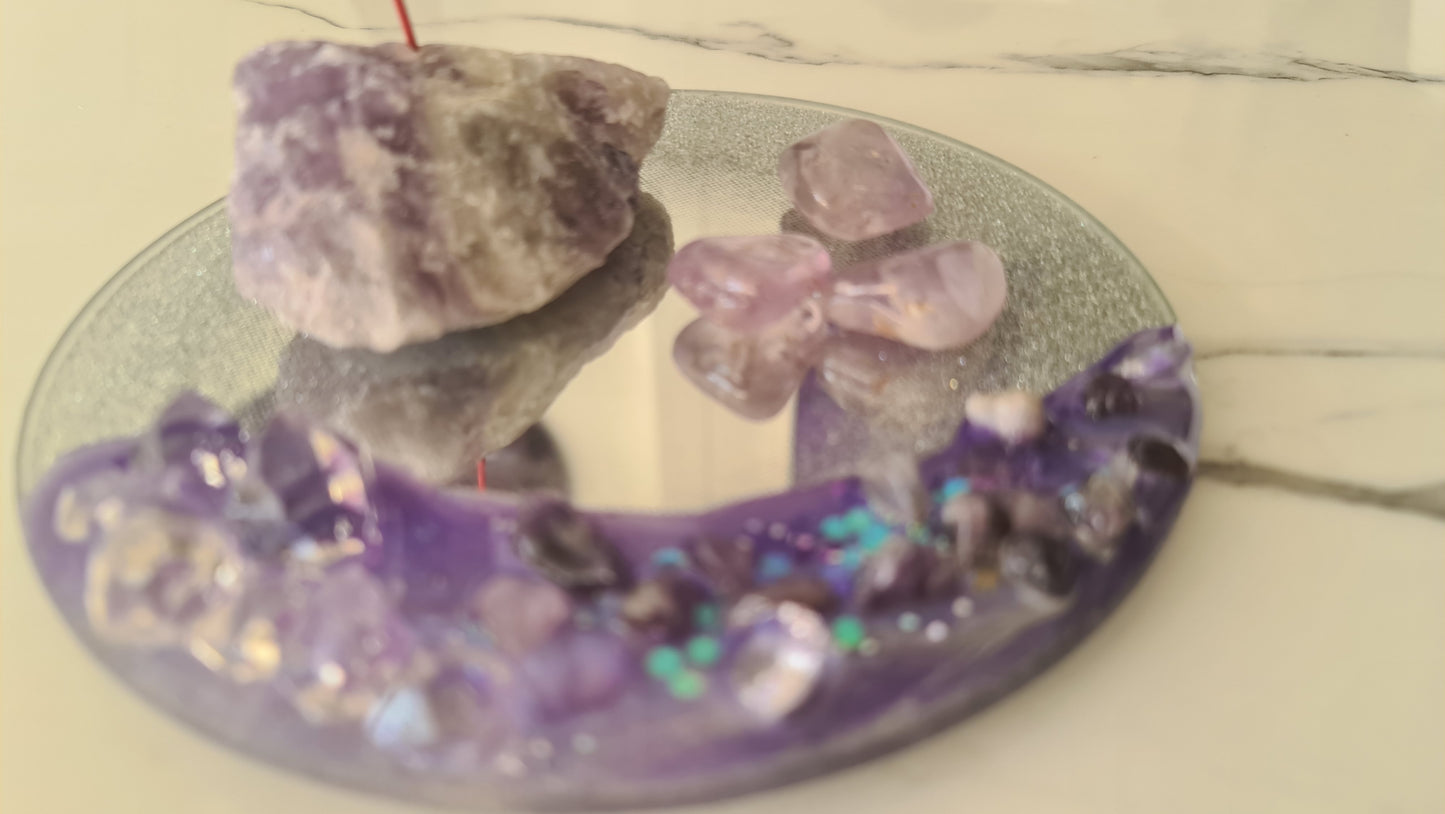 Mirror Candle plate Candle holder trinket dish