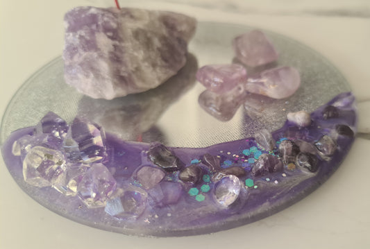 Mirror Candle plate Candle holder trinket dish