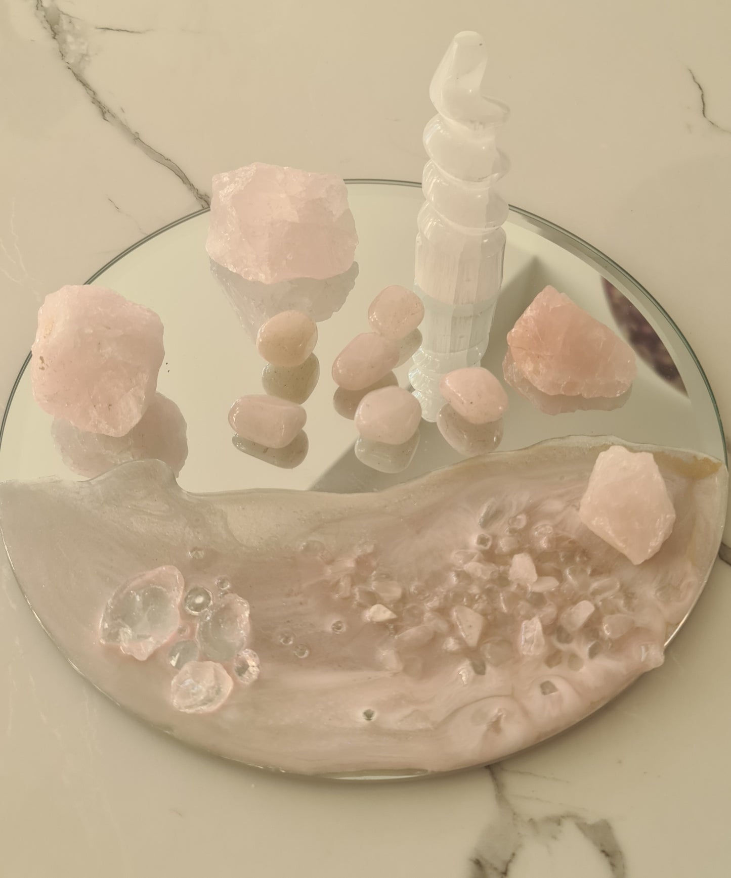 Mirror Candle plate Candle holder trinket dish